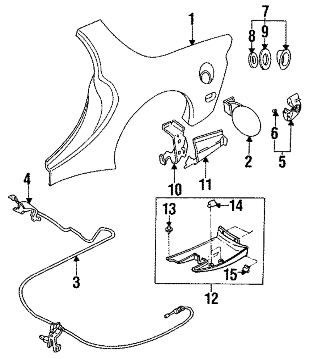 Quarter Panel - Passenger Side (RH) - Mazda (FDY1-70-400C)