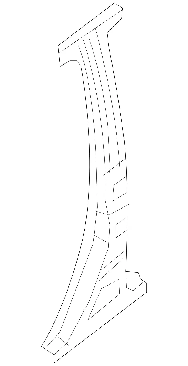 Center Pillar Reinforced - Passenger Side (RH) - Nissan (G6514-3KAAA)
