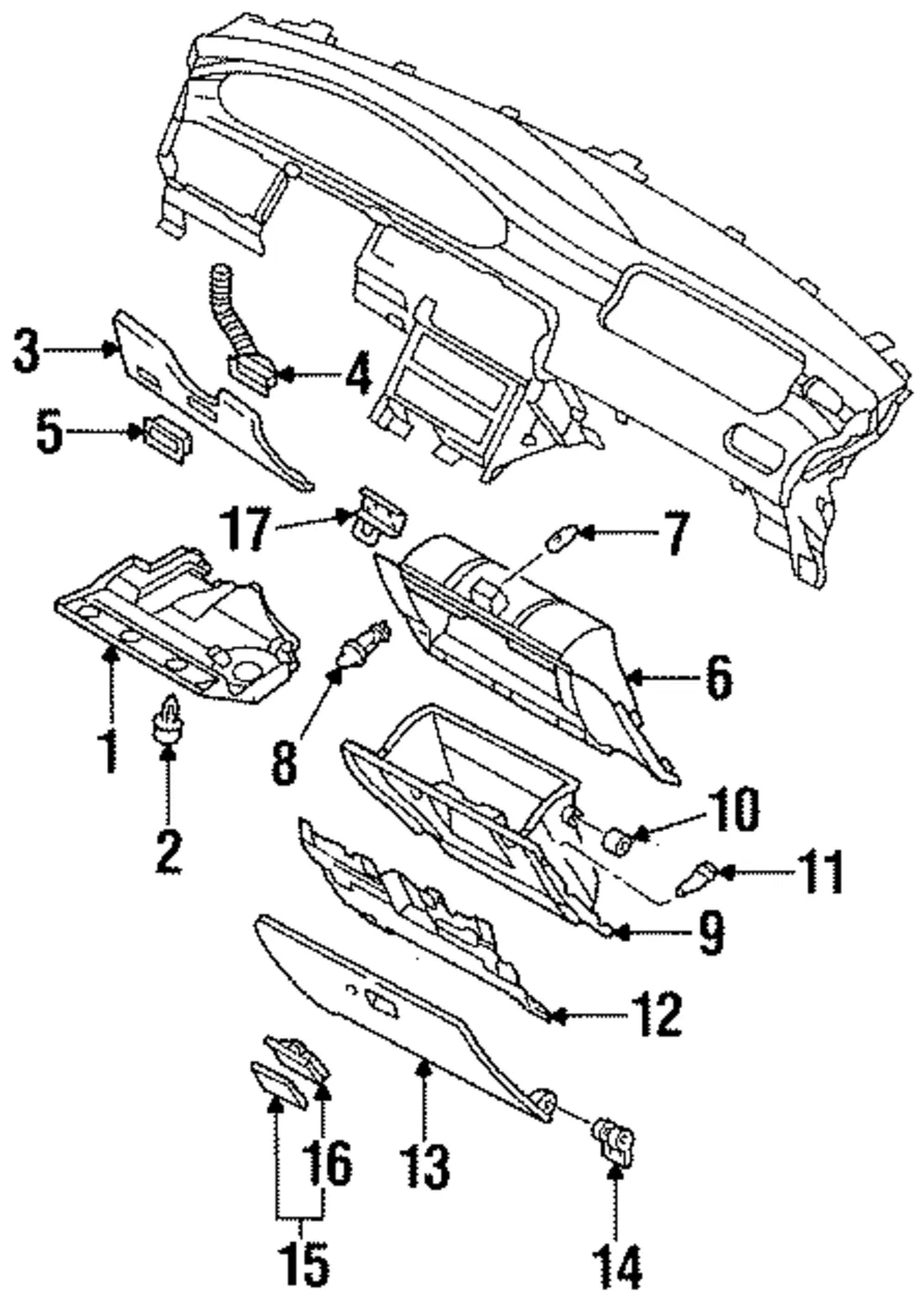 Hinge R Glove Lid - Passenger Side (RH) - Mazda (GA7B-64-071B)