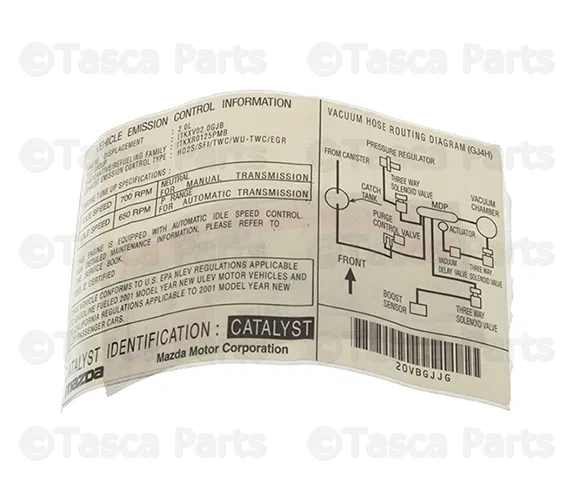 Emission Label - Mazda (GJ4H-69-036)