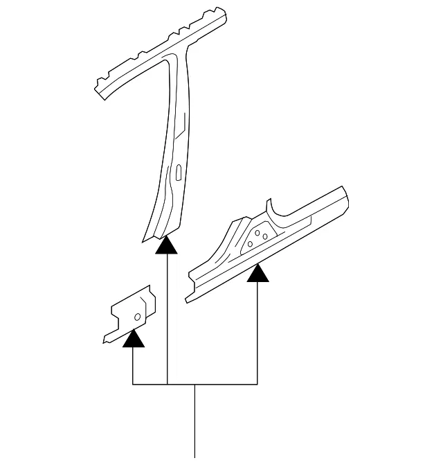 Body B-Pillar Reinforcement - Driver's Side (LH) - Mazda (GMYE-71-360)