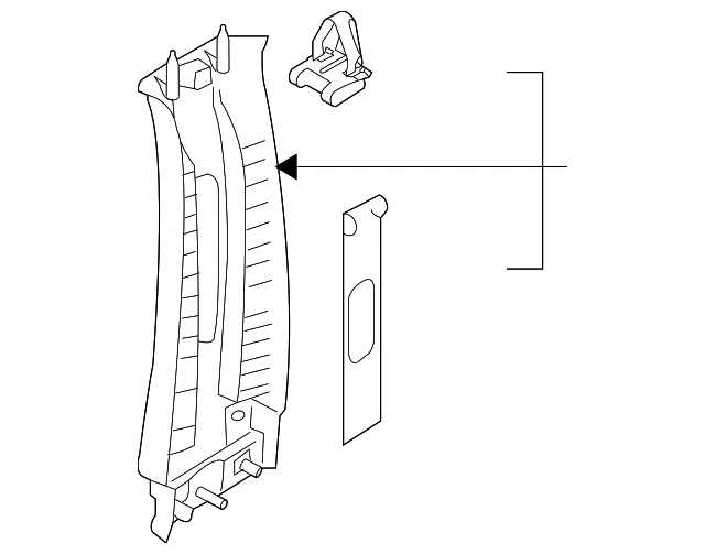 Trim R Pillar - Passenger Side (RH) - Mazda (GS3L-68-190C-75)