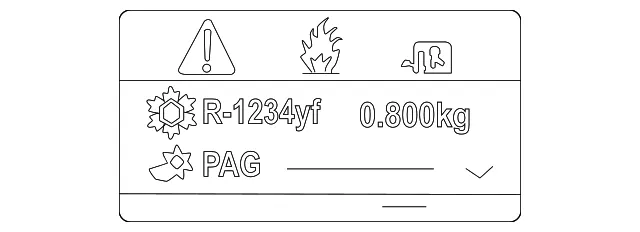 A/C System Information Label - Mazda (KMW7-61-439)