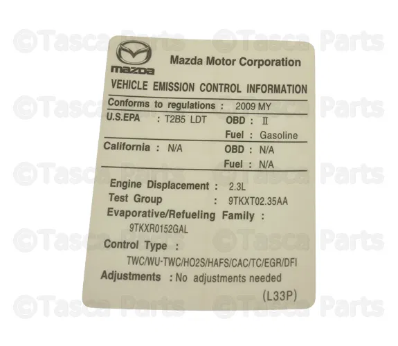 Emission Label - Mazda (L33P-69-036)