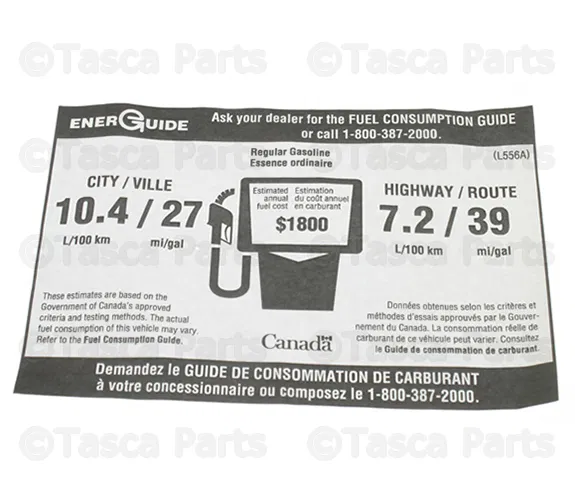 Fuel Information Label - Mazda (L556-69-042A)