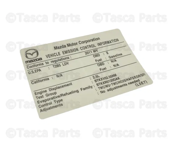 Emission Label - Mazda (L5E7-69-036)