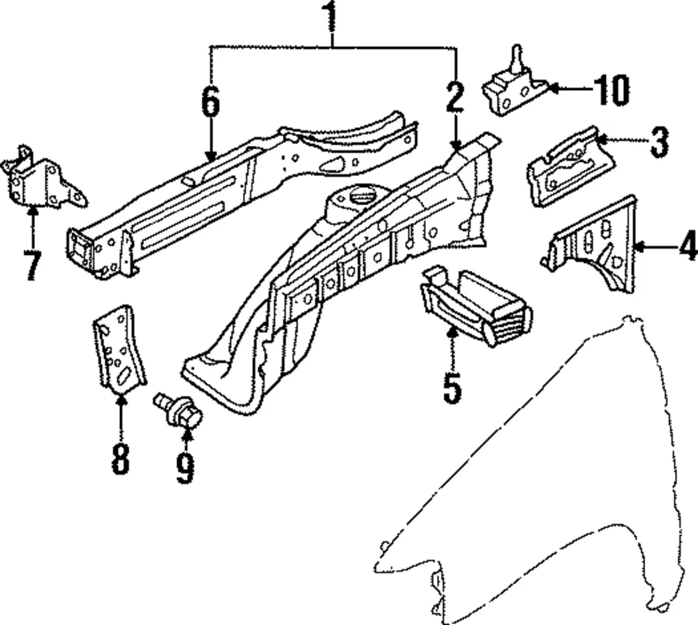 Apron Panel - Passenger Side (RH) - Mazda (LB82-53-210D)