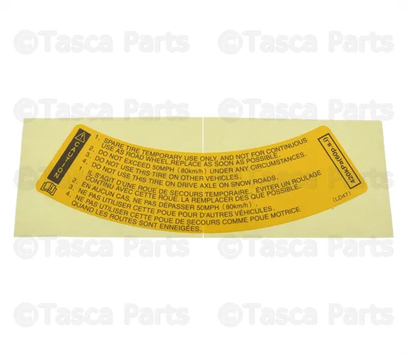 Tire Information Label - Mazda (LD47-69-074)