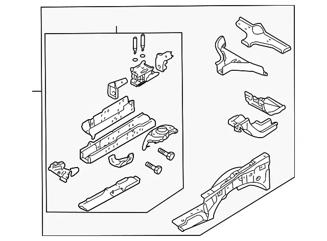 Apron/Rail Assembly - Driver's Side (LH) - Mazda (NCY0-54-200D)
