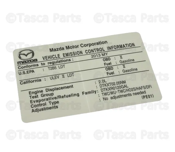 Emission Label - Mazda (PE01-69-036)