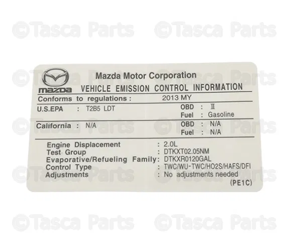 Emission Label - Mazda (PE1C-69-036)