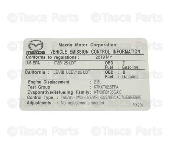Emission Label - Mazda (PX2369036)