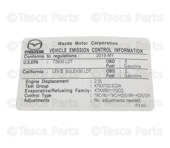 Label Emission - Mazda (PX42-69-036)