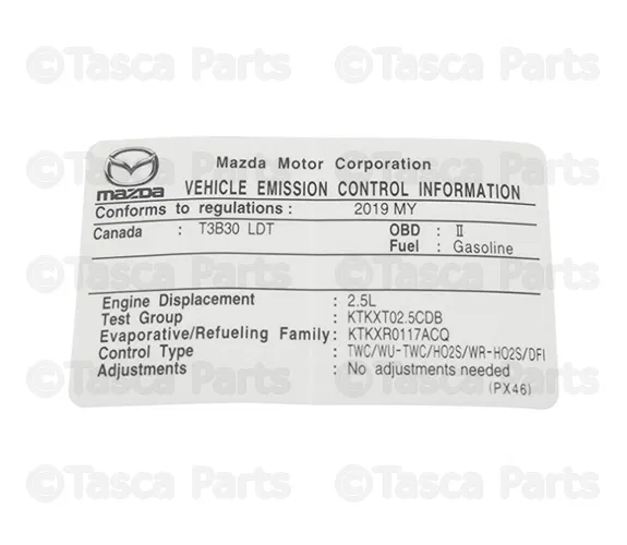 Emission Label - Mazda (PX46-69-036)