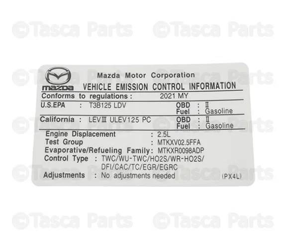 Label Emission - Mazda (PX4L-69-036)