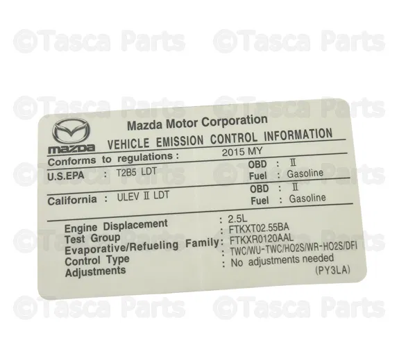 Emission Label - Mazda (PY3L-69-036A)