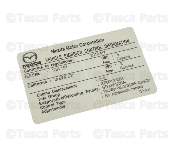 Emission Label - Mazda (PYAJ-69-036)