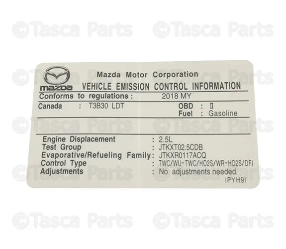 Label Emission - Mazda (PYH9-69-036)