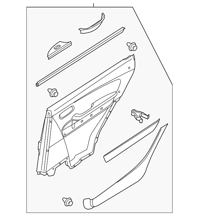 Door Trim Panel - Passenger Side (RH) - Mazda (TE69-68-530A-34)