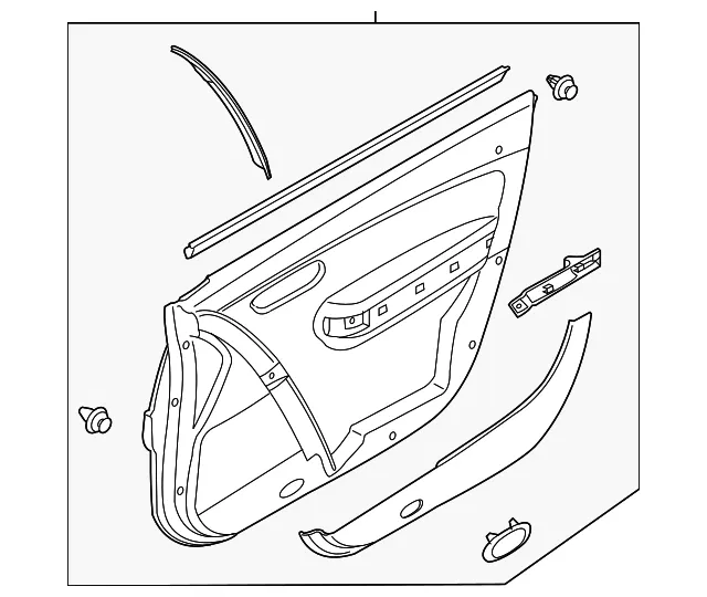 Door Trim Panel - Driver's Side (LH) - Mazda (TK07-68-460C-02)