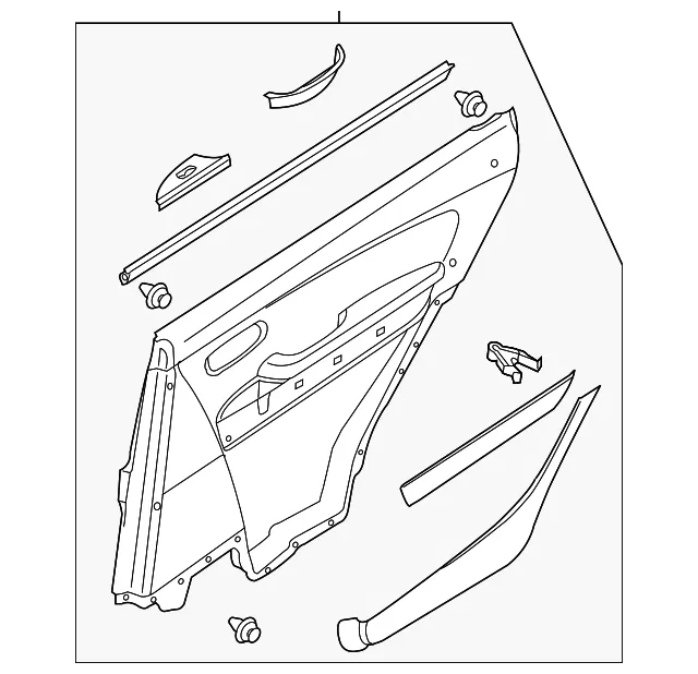 Door Trim Panel - Passenger Side (RH) - Mazda (TK21-68-530B-02)