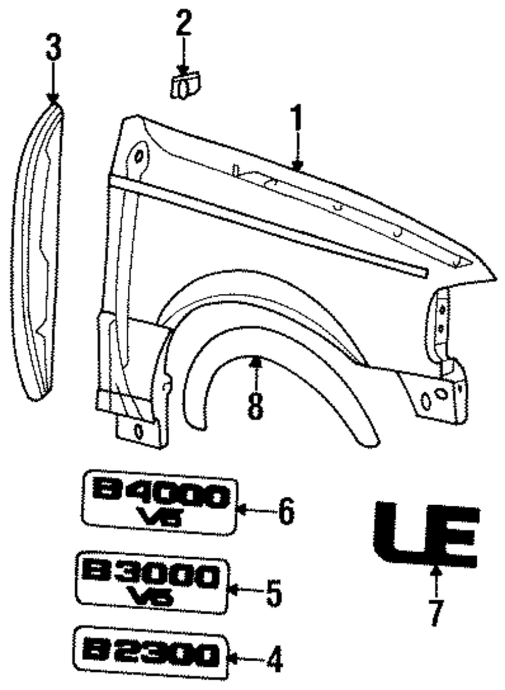 Fender - Driver's Side (LH) - Mazda (ZZM1-52-210)