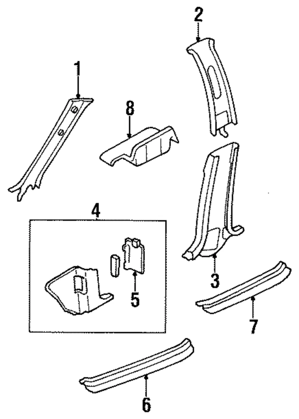 Center Pillar Trim - Mazda (b21h6822009)