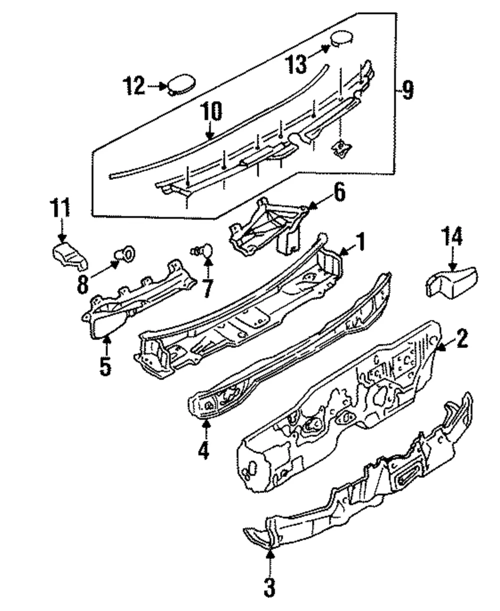 Cowl Grille Grommet - Mazda (br7050783a)