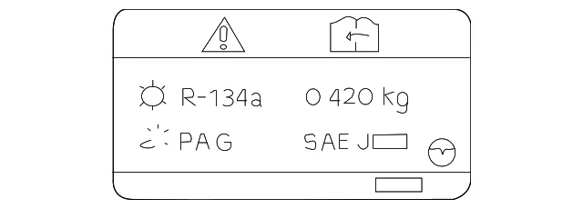 A/C System Information Label - Mazda (db5h61439)