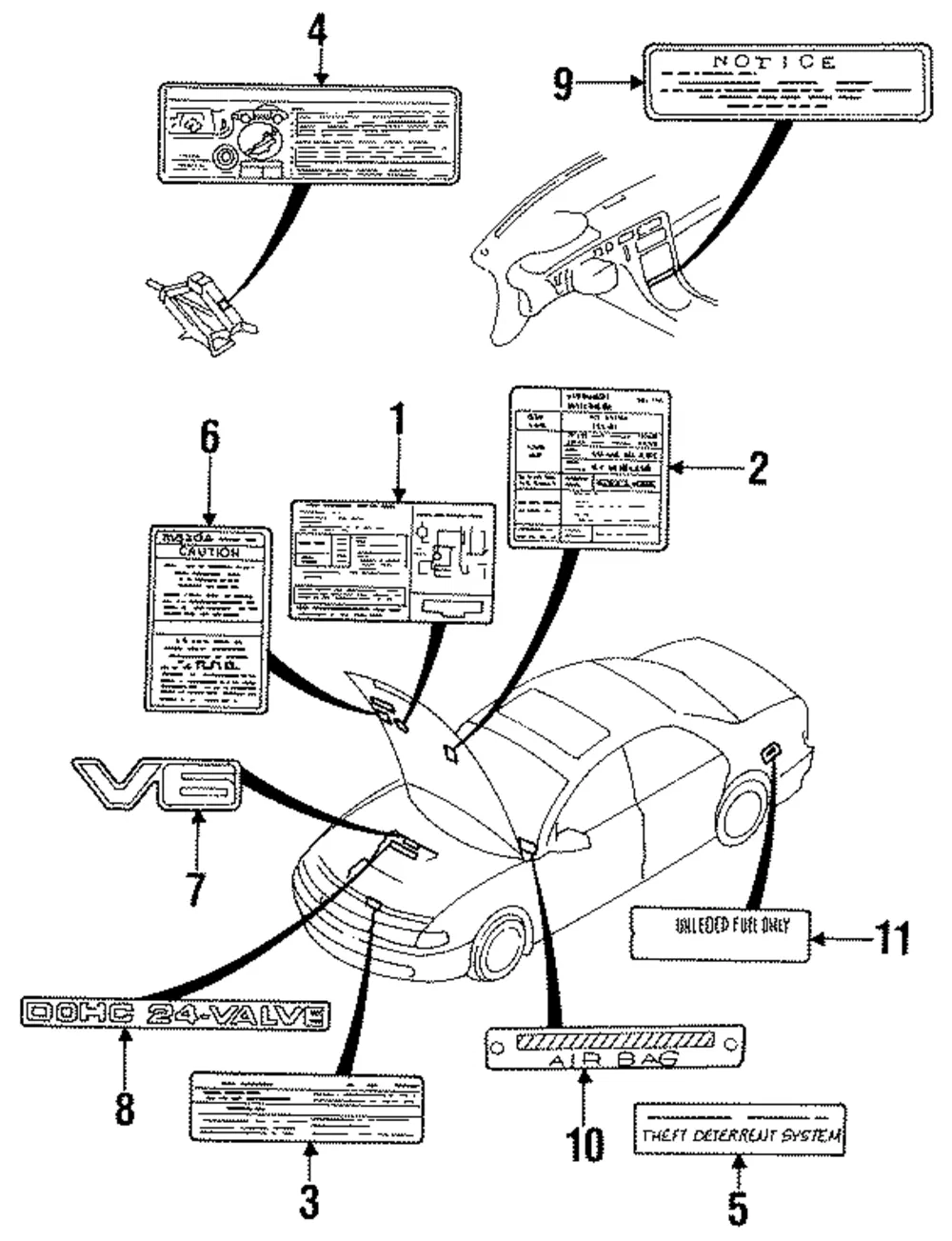 Air Bag Label - Mazda (fd0157k92)