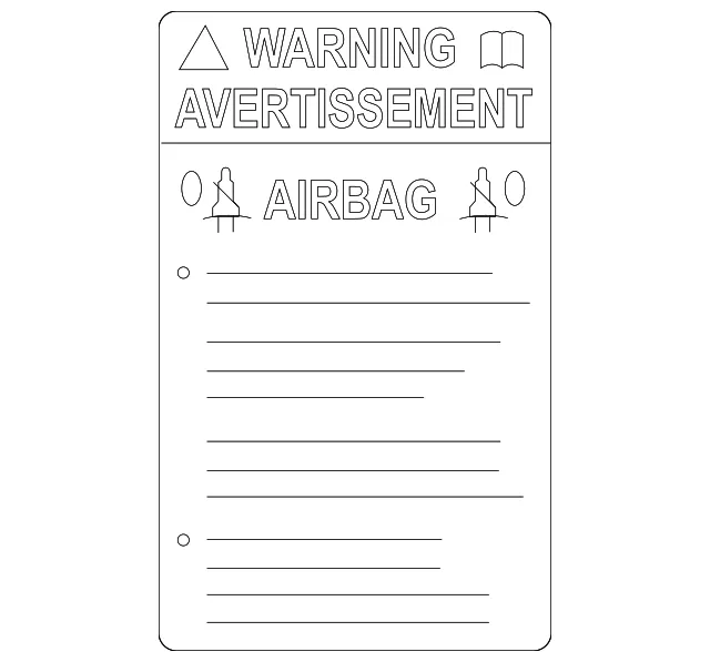 Air Bag Information Label - Mazda (gea157k92)