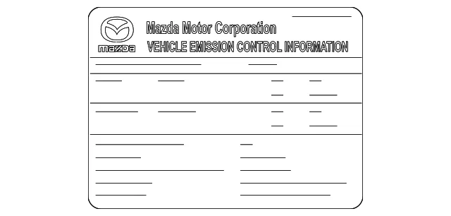 Emission Label - Mazda (geg269036a)