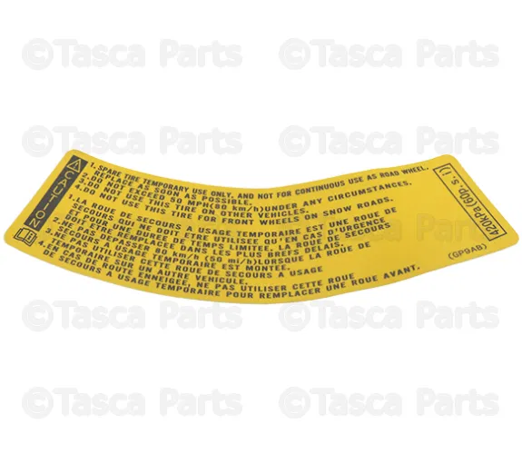 Spare Tire Label - Mazda (gp9a69074c)